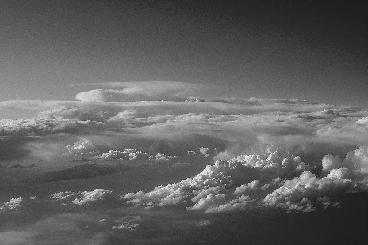 Clouds from the Window — black and white photograph by Craig Baker, AB#006.