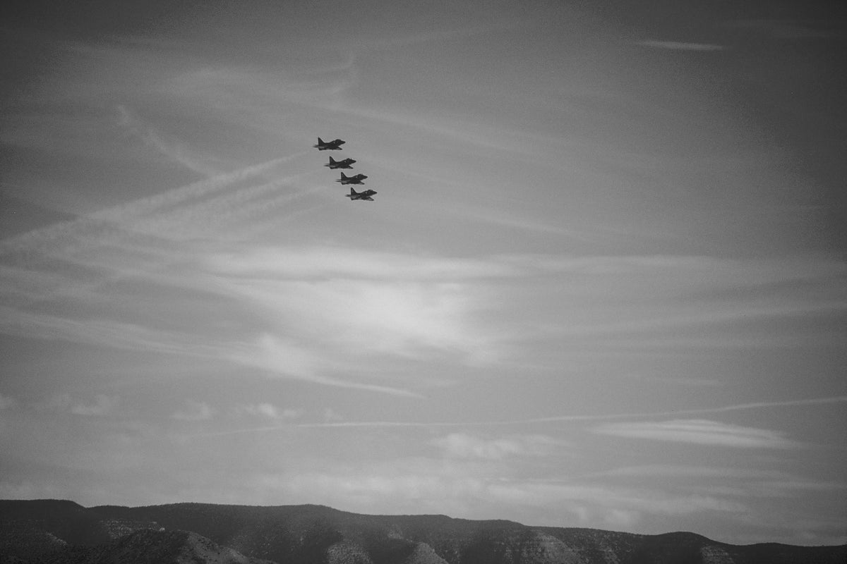 Four Against the Sky — black and white photograph by Craig Baker, AB#008.