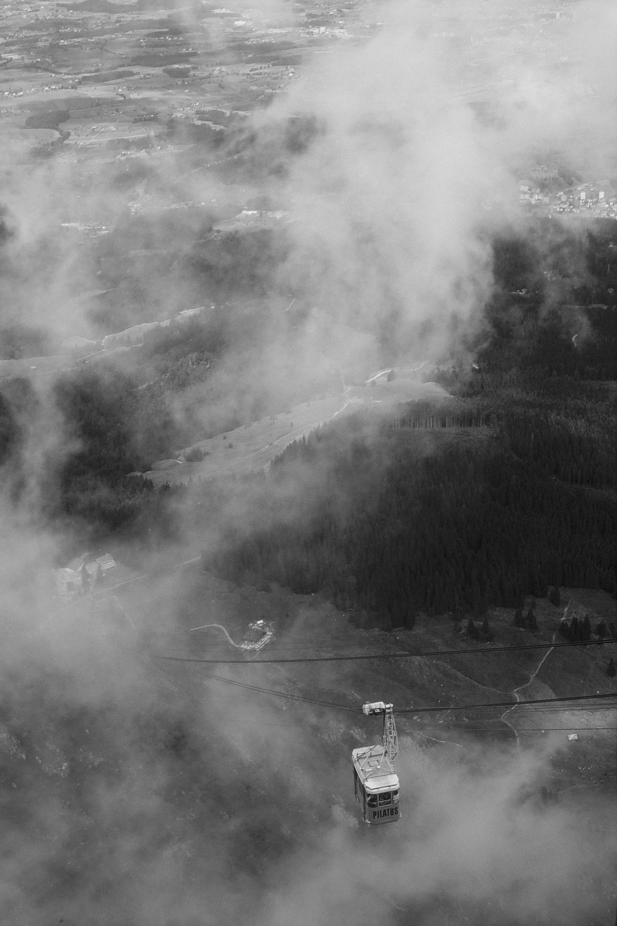 Suspended in the Clouds — black and white photograph by Craig Baker, ML#001.