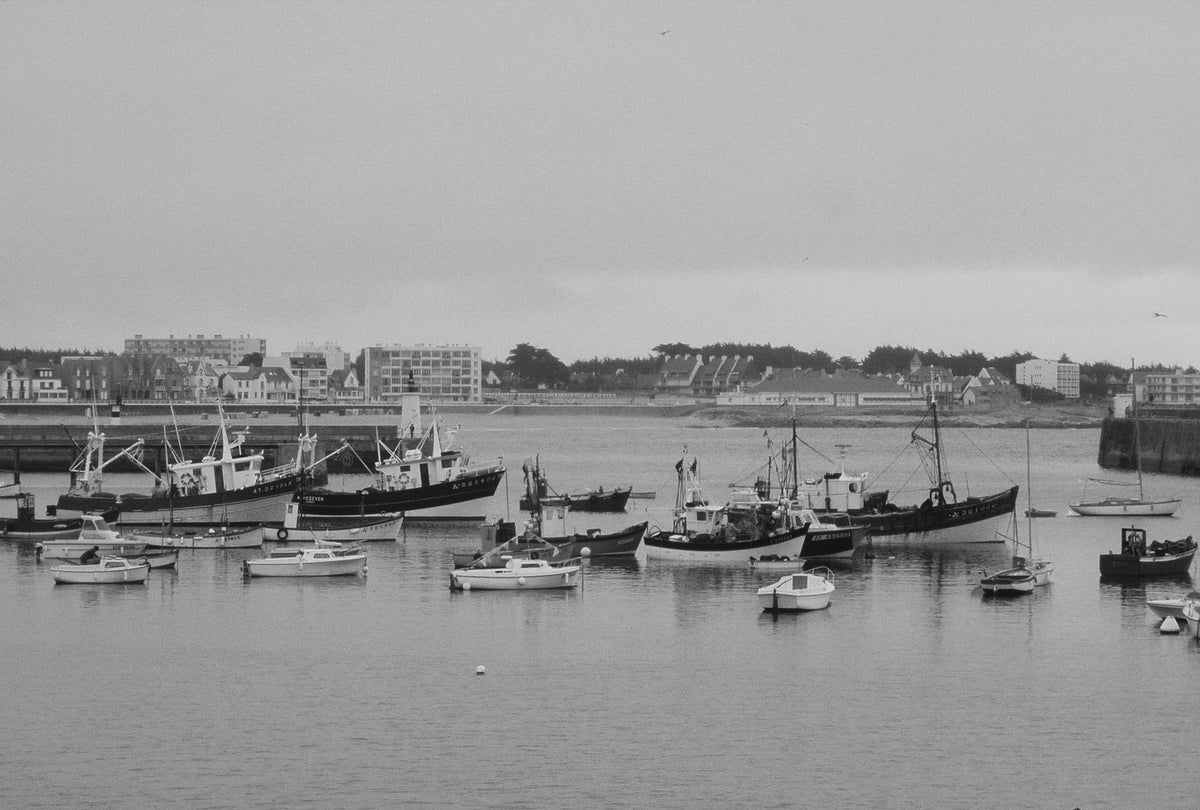 Boats at Rest — black and white photograph by Craig Baker, CH#010.