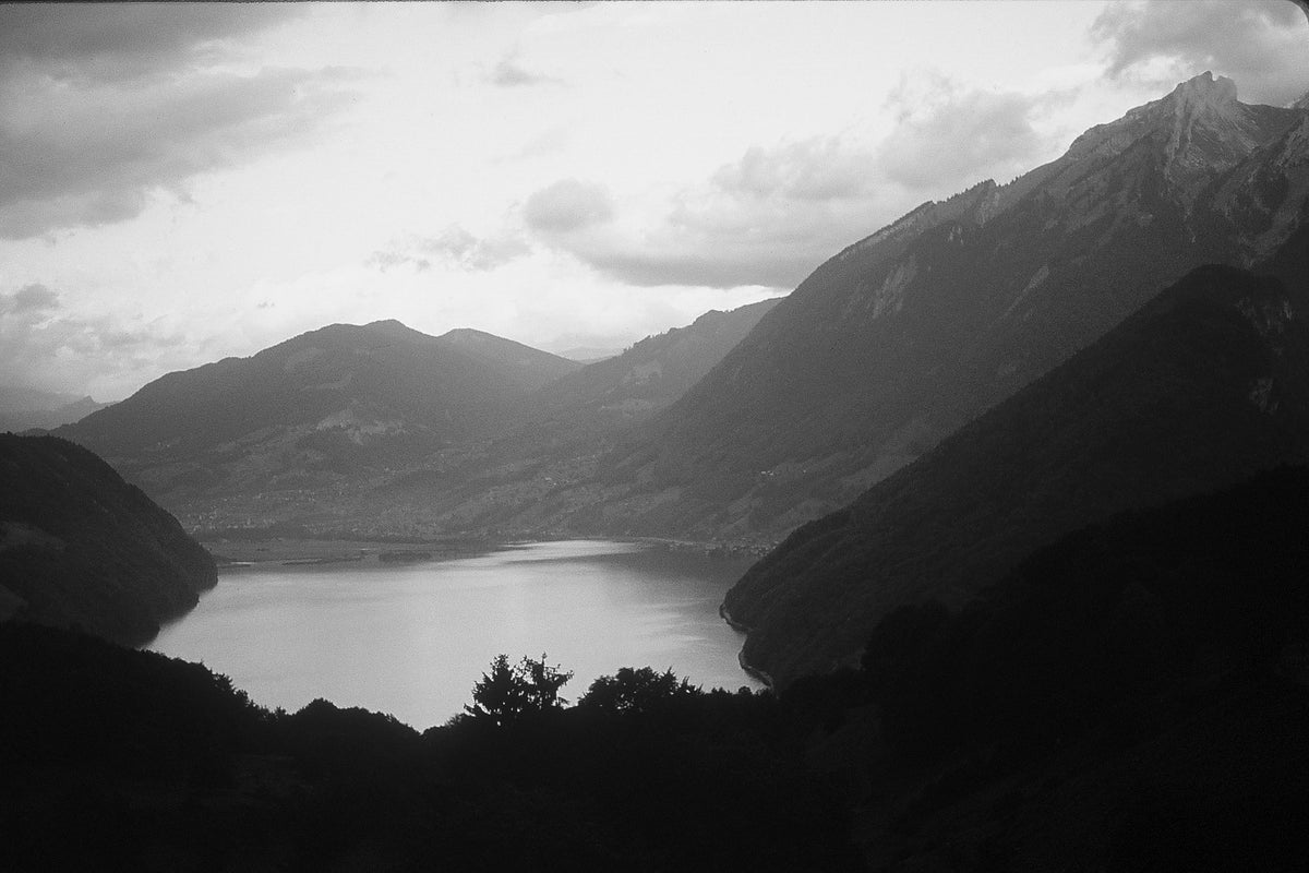 Lake Below the Pass — black and white photograph by Craig Baker, ML#009.