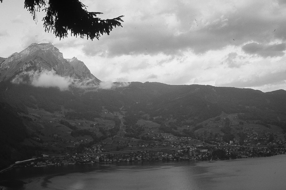 Across the Lake — black and white photograph by Craig Baker, ML#019.